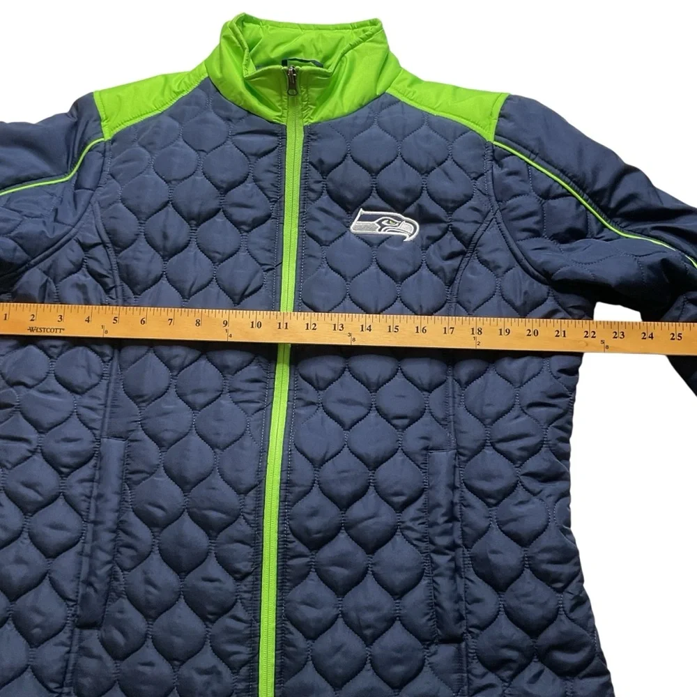 NFL Seattle Seahawks Blue and Green Team Apparel zip quilted jacket XL - Picture 12 of 13